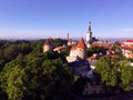 Tallinn, the capital of Estonia. The view from the old upper city to the red roofs of an old town. Royalty Free Stock Photo